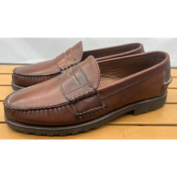 New! Allen Edmonds Rockland Brown Leather Penny Loafers Lug Sole Mens 8 D main image 7
